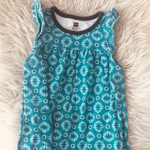 Blue Cotton Dress with flower print